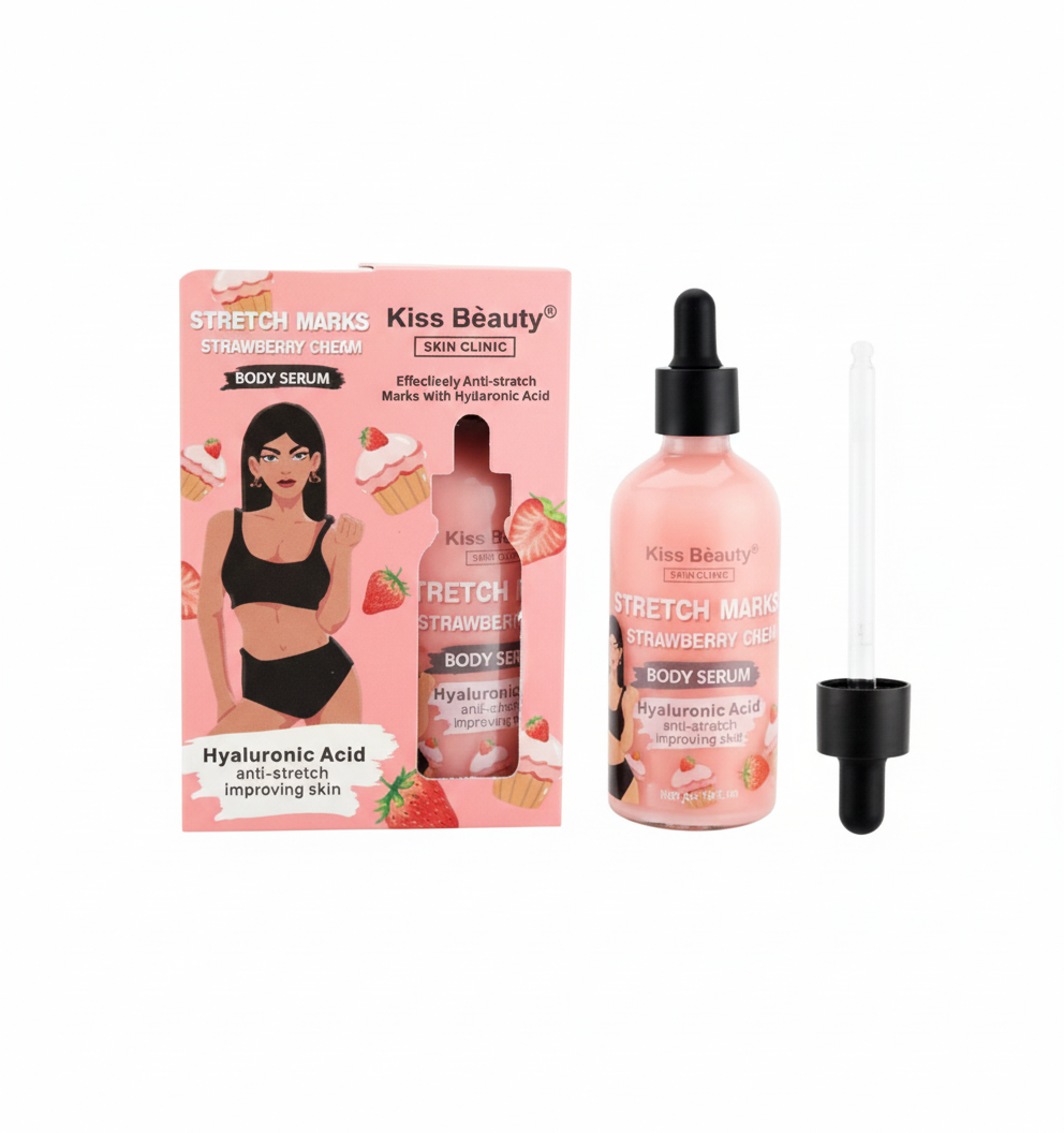 Sérum corporal antiestrías Kiss Beauty con ácido hialurónico y fresas