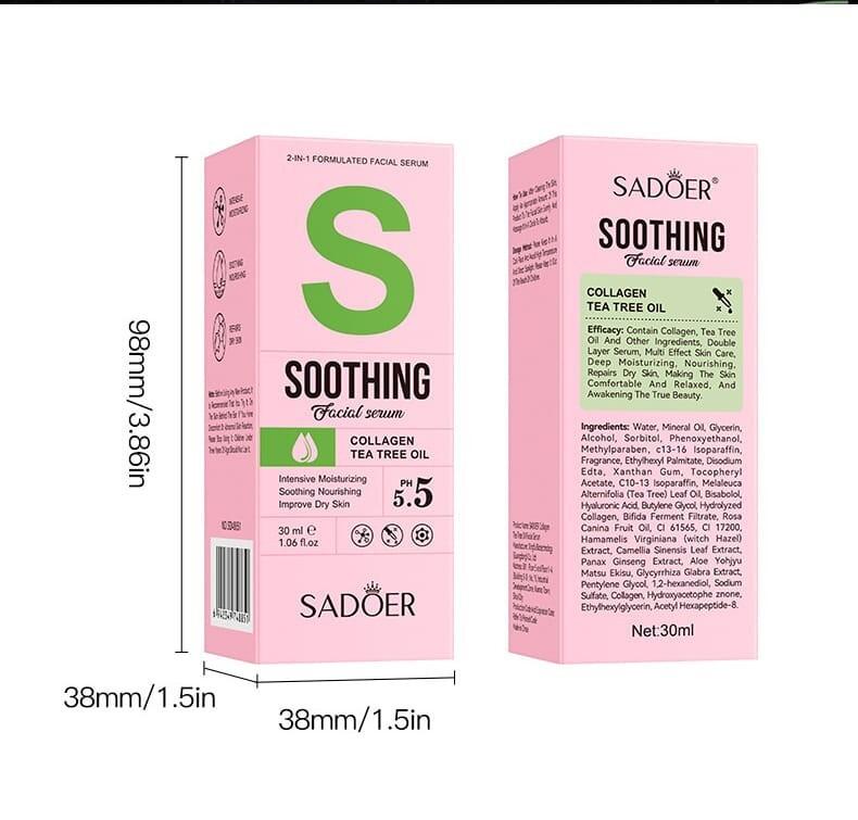 Sérum Facial 2 em 1 com Óleo de Árvore do Chá + Colágeno