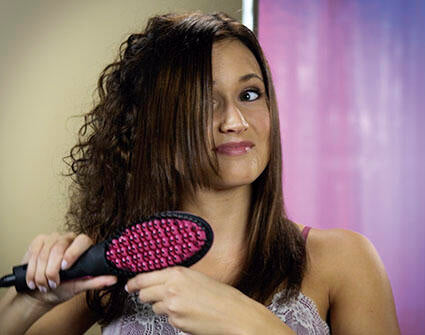 Escova elétrica que alisa, proporciona suavidade e dá brilho ao cabelo