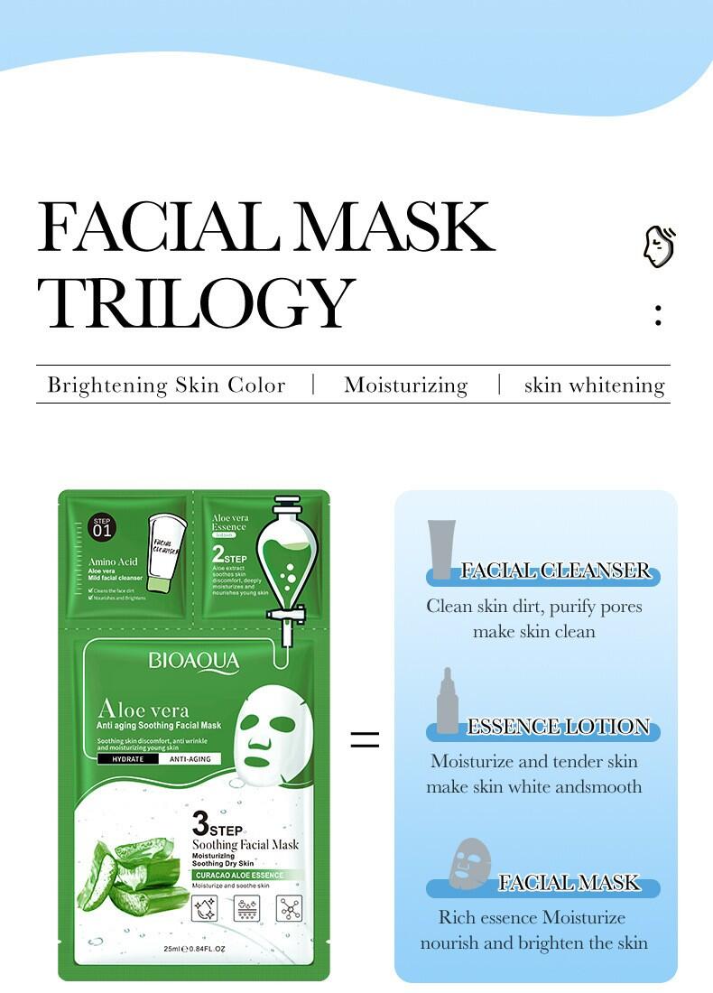 Máscara Facial Suavizante Antienvelhecimento de Aloe Vera