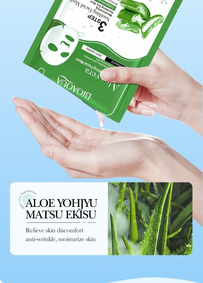 Máscara Facial Suavizante Antienvelhecimento de Aloe Vera