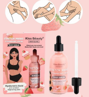 Sérum Corporal Anti-Estrias Ácido Hialurónico e Morangos Kiss Beauty