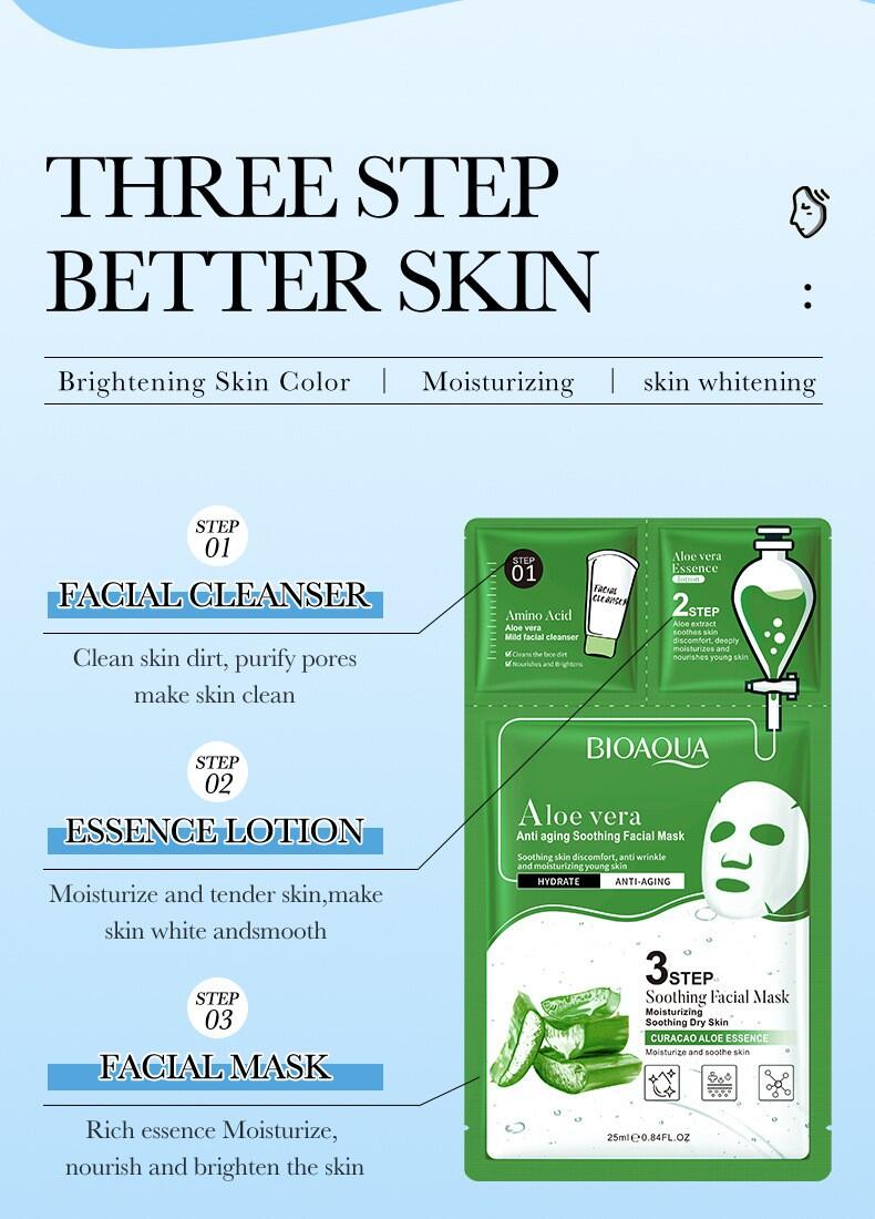 Máscara Facial Suavizante Antienvelhecimento de Aloe Vera