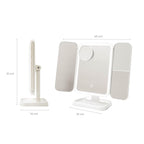 Espelho de Maquilhagem LED Tríptico Recarregável